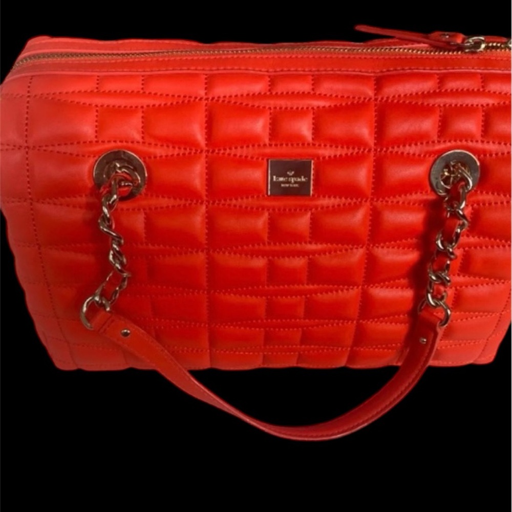 Kate Spade Quilted Leather “Maxie” Handbag in Flame Red. NWT, Original Dustbag - Picture 4 of 13